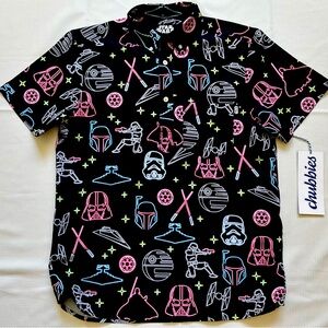 Star Wars Chubbies Beach Resort Shirt The Lack of Faith New With Tags Size Small